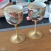 Calici da vino in porcellana giapponese Kutani