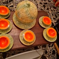 Servizio in ceramica a forma di melone
