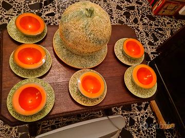 Servizio in ceramica a forma di melone