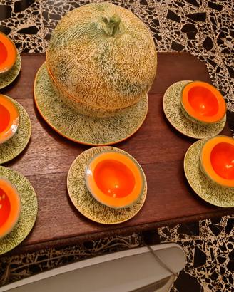 Servizio in ceramica a forma di melone