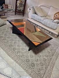 Tavolino da caffe intarsiato anni 70