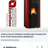 Stufa pellet Nordica Viviana plus 11 kW IMBALLATA