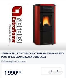Stufa pellet Nordica Viviana plus 11 kW IMBALLATA