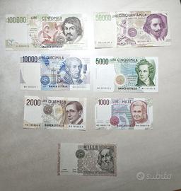 Lotto Completo Banconote Lire Italiane