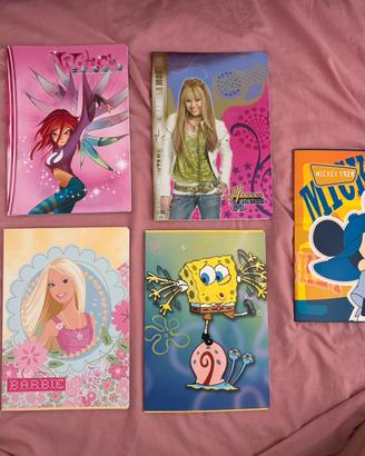 Set 5 quaderni Y2K Witch, Barbie ecc.