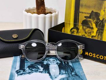 MOSCOT 49 Trasparenti Neri Nuovi con Scatola