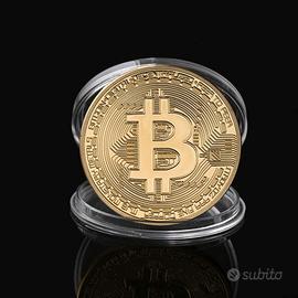 MONETA DORATA BITCOIN IN ACCIAIO