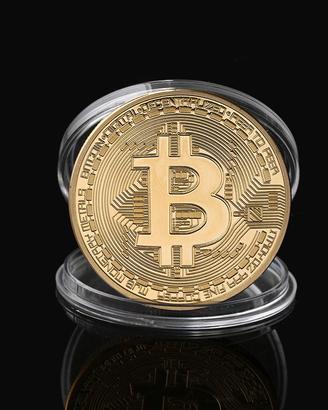 MONETA DORATA BITCOIN IN ACCIAIO