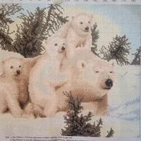 Punto Croce 40x50 - Mamma Orsa con Cuccioli -