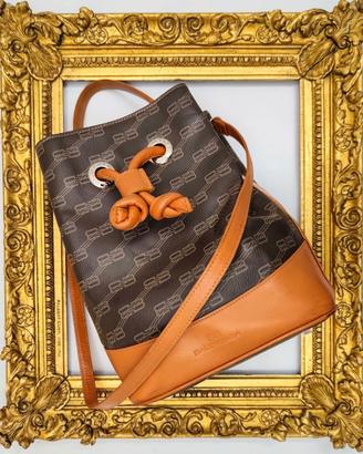 BALENCIAGA SECCHIELLO IN CANVAS MONOGRAM E PELLE