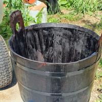 Vecchia tinozza in legno con manici