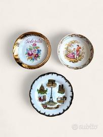 Set di 3 Piattini Decorativi in Porcellana 