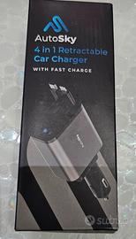 Caricatore Auto Gritin 69W Nero - Design Retrattile per un Interno Perfetto