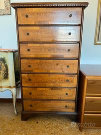 Cassettiera Settimanale intarsiato in stile