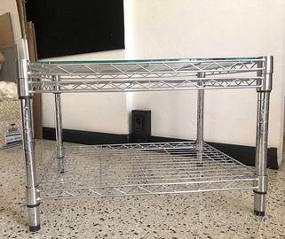 SCAFFALE COMPONIBILE IN ACCIAIO CROMATO