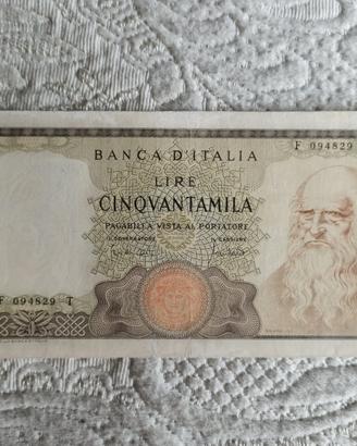 Banconota 50000 lire Leonardo(lotto118)