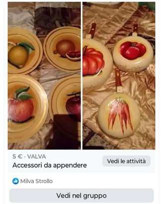 piatti e padelle dipinti a mano da appendere 