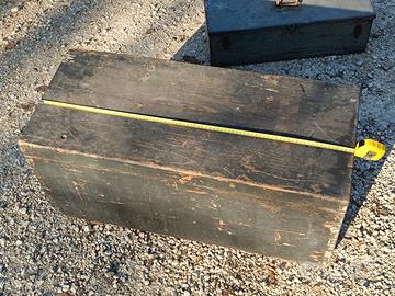 cassone in legno verde baule vintage 
