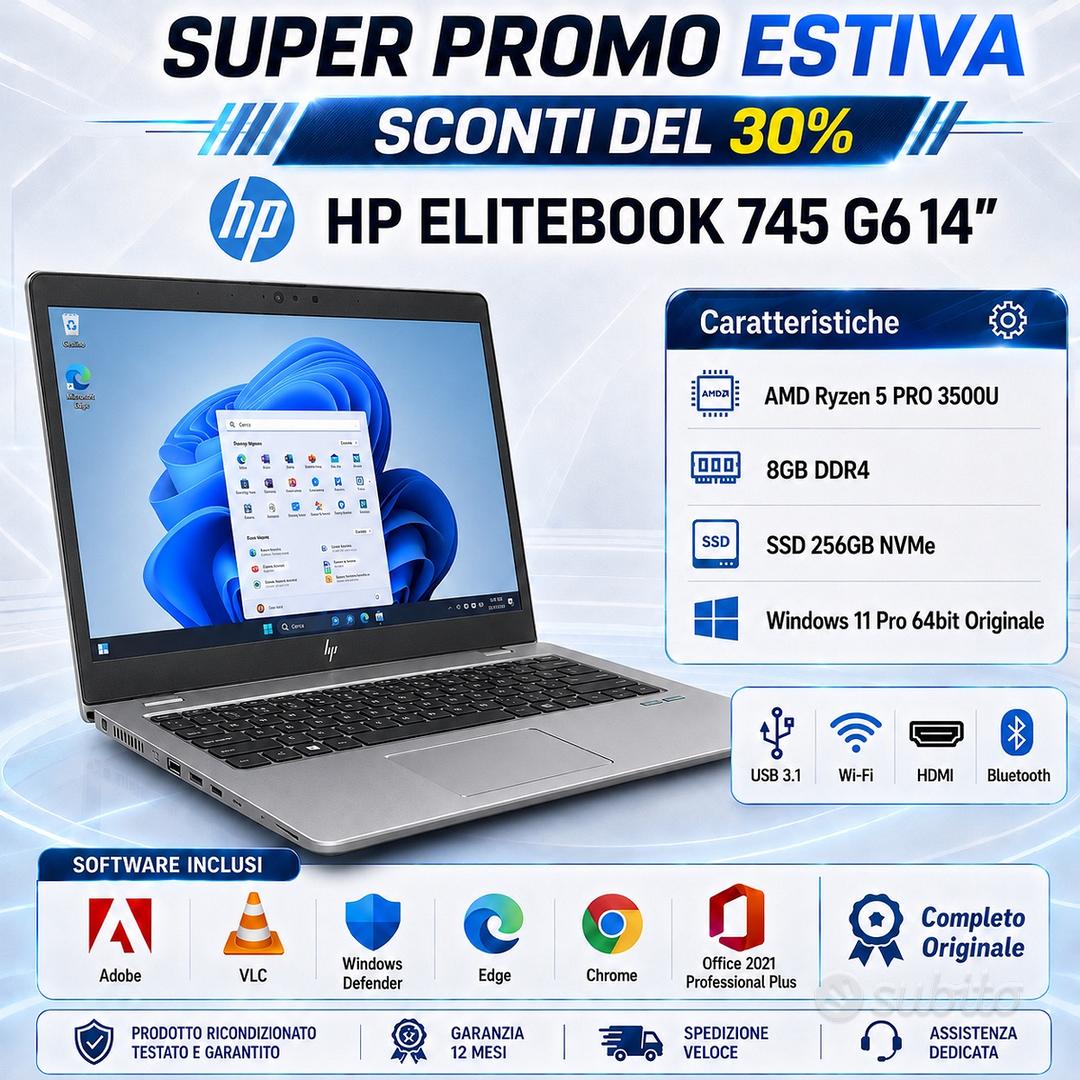 Notebook Ryzen 5 8GB RAM SSD 256GB 14” Win 11 Pro
