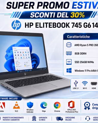 Notebook Ryzen 5 8GB RAM SSD 256GB 14” Win 11 Pro