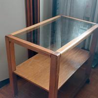 Tavolino legno cristallo