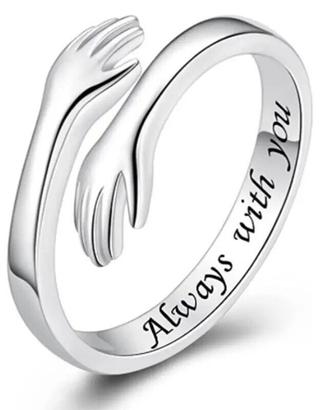 Elegante anello placcato argento con bracciale reg