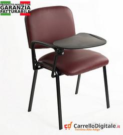 Sedie con tavolino ribaltabile - ecopelle bordeaux