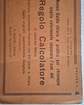Manuale d'epoca per l'uso del regolo calcolatore