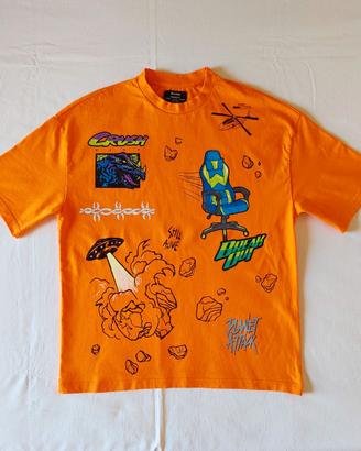 T-shirt Bershka con grafiche gaming, S oversize