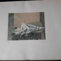 Gladioli -  Acquaforte di Mauro Chessa del 1982