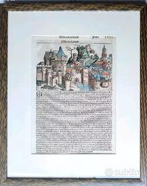 Dürer MEDIOLANUM 1493 XILOGRAFIA Wolgemut SCHEDEL
