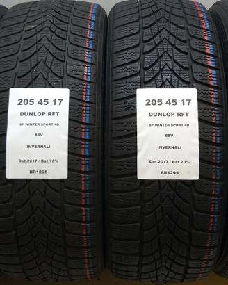 4 GOMME 205 45 17 DUNLOP RFT BR1295