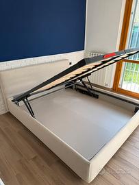 Letto contenitore matrimoniale - beige - 190x215