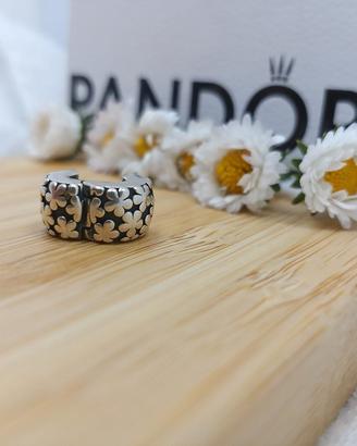 pandora flower burst clip charm in argento 925 ori