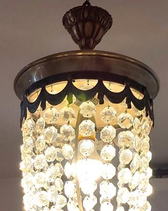 Antico lampadario e coppia di applique