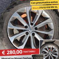4 cerchi in lega R18 originali NISSAN 