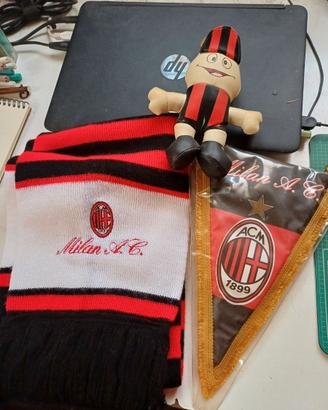 lotto gadget  milan sciarpa gagliardetto pupazzo