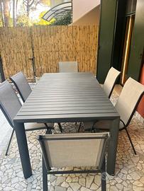 Tavolo allungabile giardino con 6 sedie