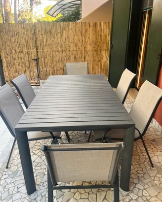 Tavolo allungabile giardino con 6 sedie