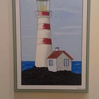 Quadro faro dipinto a mano 40x60