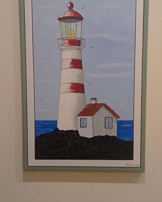 Quadro faro dipinto a mano 40x60