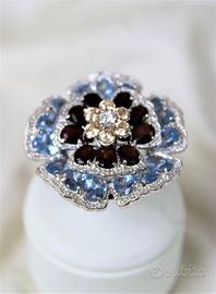 Anello " Vintage " a forma di fiore in argento