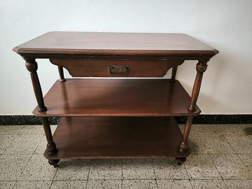 Tavolino/consolle classico in legno con cassetto 