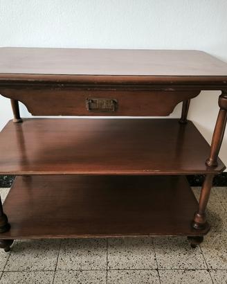 Tavolino/consolle classico in legno con cassetto 