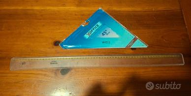 Riga lyra 30 cm, squadra 45° + Calcolatrice