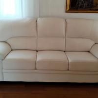 Divano Similpelle 3 posti Bianco