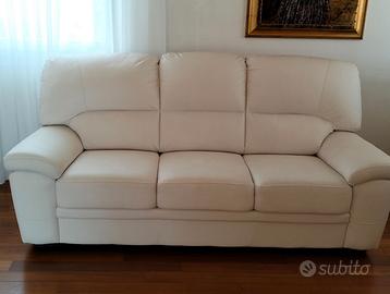 Divano Similpelle 3 posti Bianco