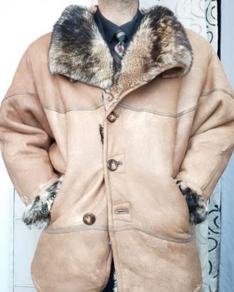 Shearling Cappotto Vintage 80s : donna beige/ shea