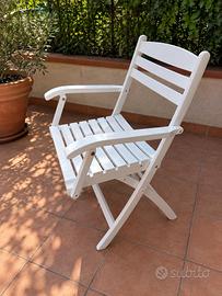 Set 4 sedie pieghevoli con braccioli