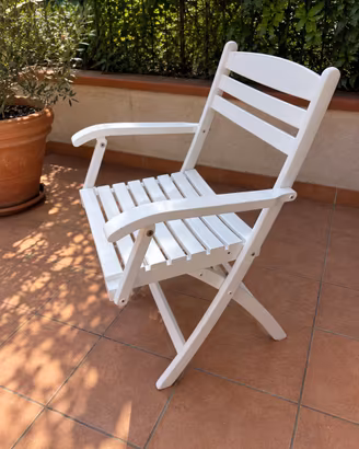 Set 4 sedie pieghevoli con braccioli